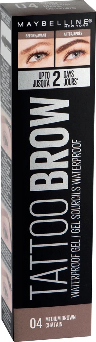 Maybelline Tattoo Brow Waterproof Wenkbrauwgel - 04 Medium Brown 15 Maybelline Tattoo Brow Waterproof Wenkbrauwgel - 04 Medium Brown - Afbeelding 13