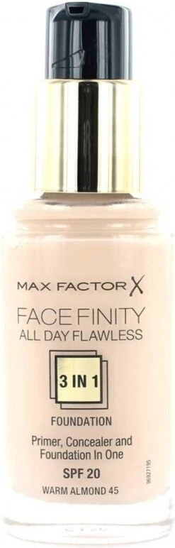 Max Factor Facefinity All Day Flawless 3-in-1 Liquid Foundation - 045 Almond 36 Max Factor Facefinity All Day Flawless 3-in-1 Liquid Foundation - 045 Almond -Mode-Cosmetica Winkel 384x1200 1