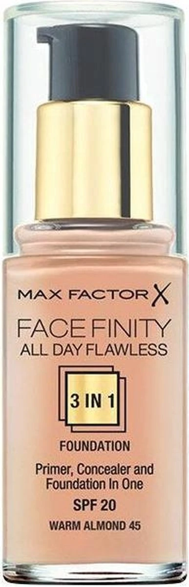 Max Factor Facefinity All Day Flawless 3-in-1 Liquid Foundation - 045 Almond 21 Max Factor Facefinity All Day Flawless 3-in-1 Liquid Foundation - 045 Almond - Afbeelding 19
