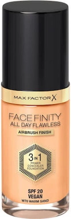 Max Factor Facefinity All Day Flawless 3-In-1 Vegan Foundation 070 Warm Sand 21 Max Factor Facefinity All Day Flawless 3-In-1 Vegan Foundation 070 Warm Sand -Mode-Cosmetica Winkel 389x1200 1