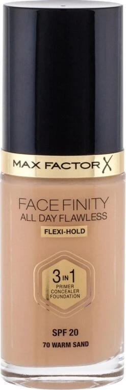 Max Factor Facefinity All Day Flawless 3-In-1 Vegan Foundation 070 Warm Sand 17 Max Factor Facefinity All Day Flawless 3-In-1 Vegan Foundation 070 Warm Sand -Mode-Cosmetica Winkel 389x1200