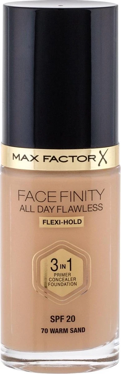 Max Factor Facefinity All Day Flawless 3-In-1 Vegan Foundation 070 Warm Sand 8 Max Factor Facefinity All Day Flawless 3-In-1 Vegan Foundation 070 Warm Sand - Afbeelding 6
