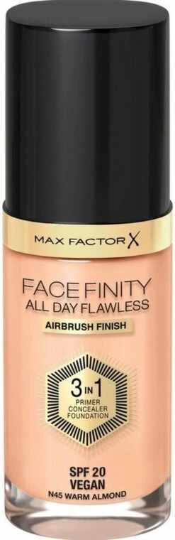 Max Factor Facefinity All Day Flawless 3-in-1 Liquid Foundation - 045 Almond 38 Max Factor Facefinity All Day Flawless 3-in-1 Liquid Foundation - 045 Almond -Mode-Cosmetica Winkel 390x1200