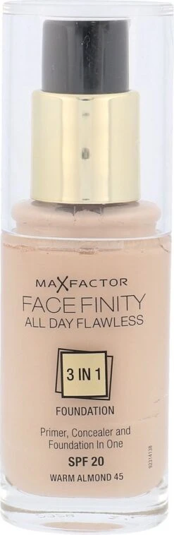 Max Factor Facefinity All Day Flawless 3-in-1 Liquid Foundation - 045 Almond 37 Max Factor Facefinity All Day Flawless 3-in-1 Liquid Foundation - 045 Almond -Mode-Cosmetica Winkel 391x1200 2