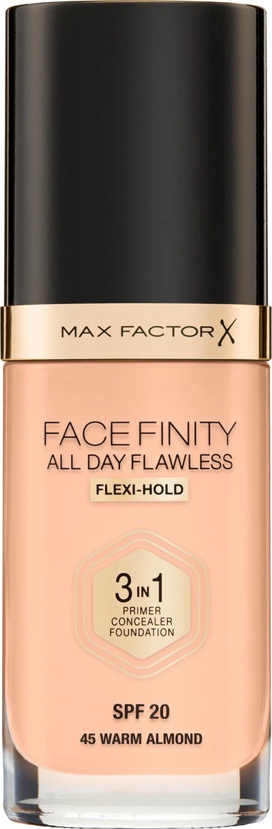 Max Factor Facefinity All Day Flawless 3-in-1 Liquid Foundation - 045 Almond 16 Max Factor Facefinity All Day Flawless 3-in-1 Liquid Foundation - 045 Almond - Afbeelding 14