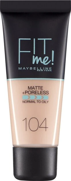 Maybelline Fit Me Matte & Poreless Foundation - 104 Soft Ivory -Mode-Cosmetica Winkel 474x1200