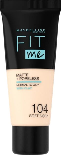 Maybelline Fit Me Matte & Poreless Foundation - 104 Soft Ivory -Mode-Cosmetica Winkel 478x1200