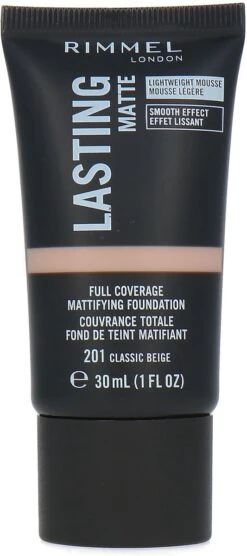 Rimmel London Lasting Matte Foundation - 201 Classic Beige -Mode-Cosmetica Winkel 533x1200