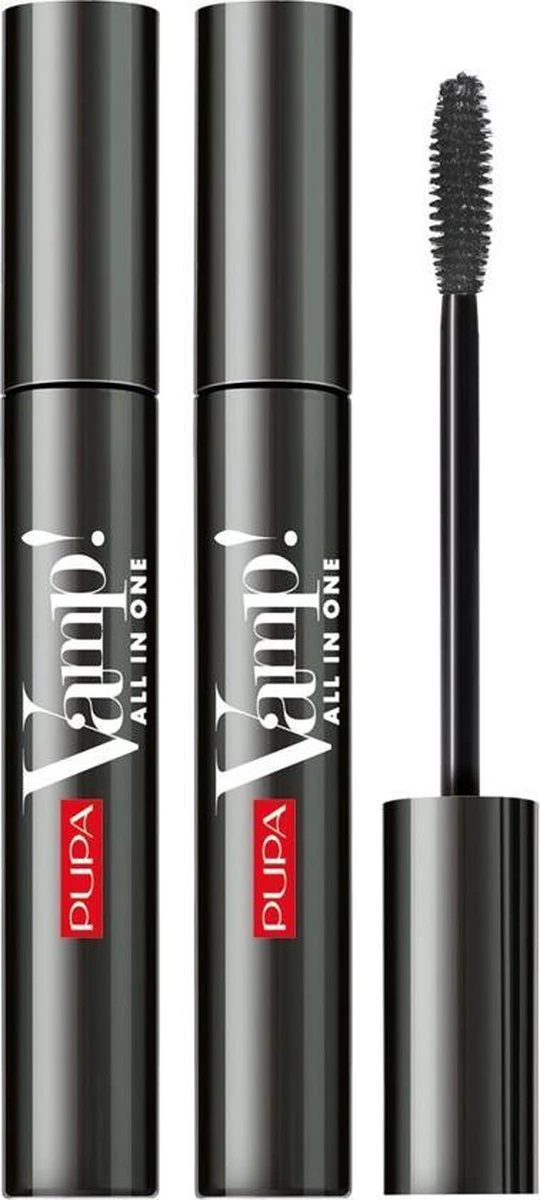 2 Stuks Pupa Vamp! Mascara All-in-One 101 Extra Black 9ml. - Voordeelverpakking 3 2 Stuks Pupa Vamp! Mascara All-in-One 101 Extra Black 9ml. - Voordeelverpakking