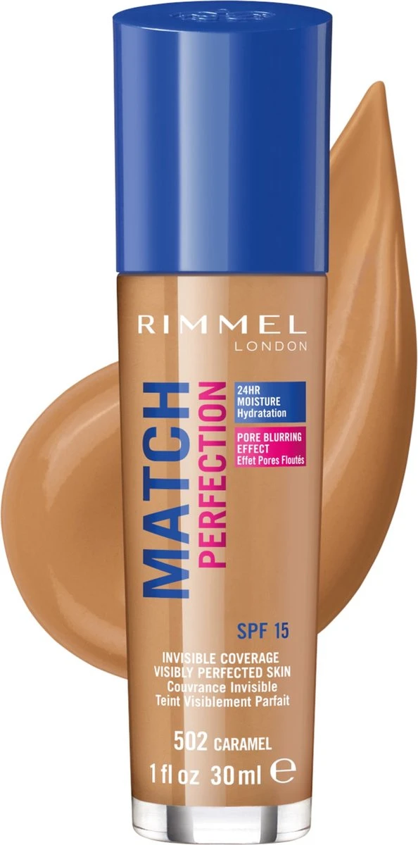 Rimmel London Match Perfection Foundation 502 Caramel 14 Rimmel London Match Perfection Foundation 502 Caramel - Afbeelding 12