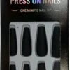 Merkloos Press On Nails - Nep Nagels – Zwart - Matte - Coffin - Manicure - Plak Nagels - Kunstnagels Nailart – Zelfklevend