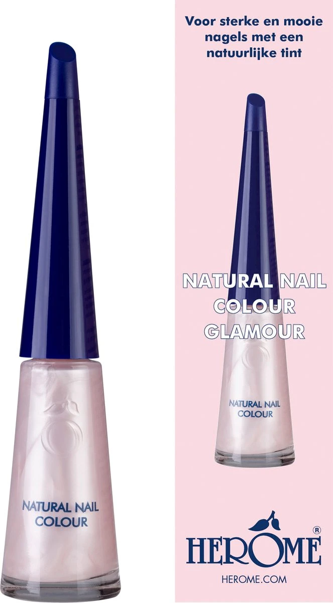 Herome Natural Nail Colour Glamour - Verstevigende Nagellak Met Een Natuurlijke Glans - 10ml. 3 Herome Natural Nail Colour Glamour - Verstevigende Nagellak Met Een Natuurlijke Glans - 10ml.