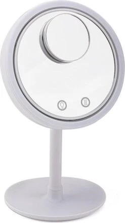 Merkloos Decopatent® Beauty Breeze Mirror - Make-Up Spiegel Met LED Verlichting & Ventilatie - 360° Draaibaar - Make Up 5x Vergrootspiegel -Mode-Cosmetica Winkel 675x1200 2