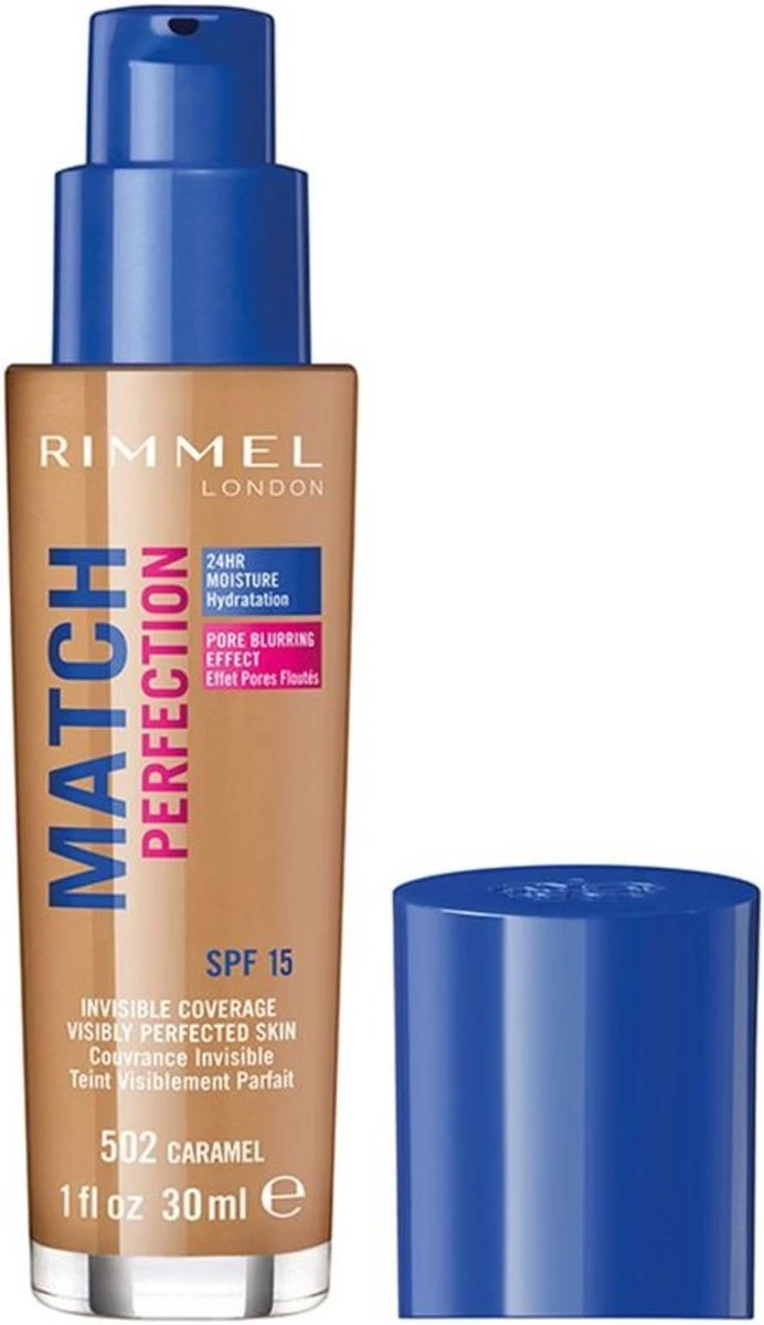 Rimmel London Match Perfection Foundation 502 Caramel 16 Rimmel London Match Perfection Foundation 502 Caramel - Afbeelding 14