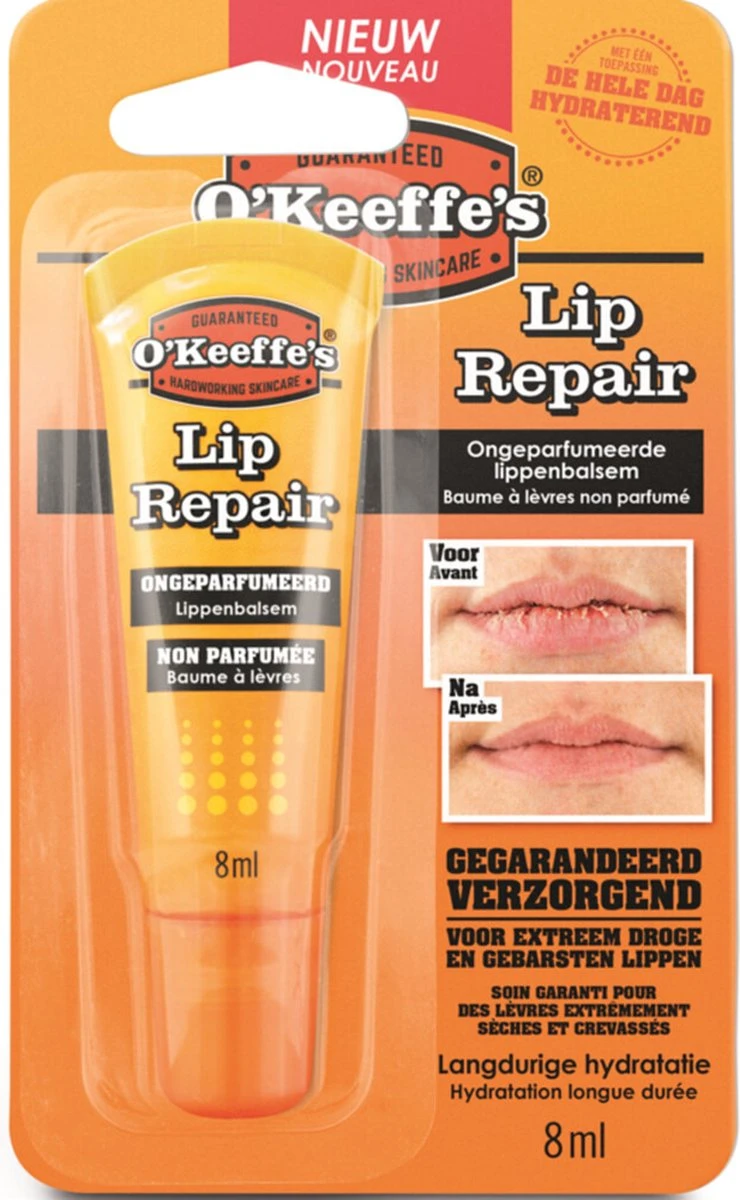 O'Keeffe's - Liprepair - Lippenbalsem Ongeparfumeerd - Tube 8ml 3 O'Keeffe's - Liprepair - Lippenbalsem Ongeparfumeerd - Tube 8ml