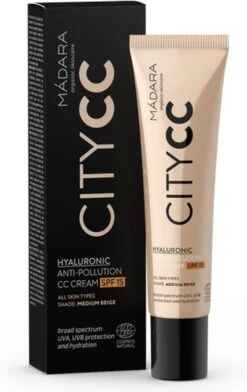 MÁDARA Anti-Pollution CC Cream SPF15 Medium Beige 40ml - Hyaluronzuur -UVA/UVB -Mode-Cosmetica Winkel 757x1200