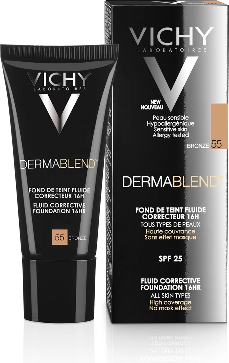 Vichy Dermablend Foundation - Bronze 55 - 30ML - Hoge Dekking 8 Vichy Dermablend Foundation - Bronze 55 - 30ML - Hoge Dekking - Afbeelding 6