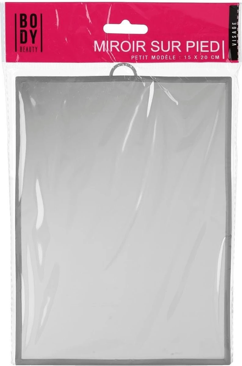 Basic Make-up Spiegel/scheerspiegel Op Standaard Kunststof 18 X 24 Cm Grijs - Badkamer/kaptafel Opmaakspiegels 5 Basic Make-up Spiegel/scheerspiegel Op Standaard Kunststof 18 X 24 Cm Grijs - Badkamer/kaptafel Opmaakspiegels - Afbeelding 3