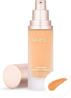 Meroda Universal Foundation - 9C | Lichtbeige Met Een Gouden Perzikkleurige Ondertoon Licht Tot Medium Beige Met Een Goude Ondertoon - 30ml